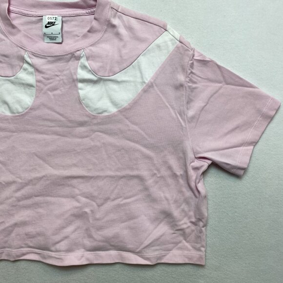 Nike Crop Top Women's M Pink Nike Big Logo Oversized Activewear - Picture 3 of 9